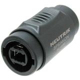 Speakon 4pol verriegelbarer Kuppler. Verbindet zwei NL2/4F*s als Kabelverl., kann dauernd an NL2/4F*s angeschlossen sein