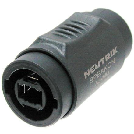 Speakon 4pol verriegelbarer Kuppler. Verbindet zwei NL2/4F*s als Kabelverl., kann dauernd an NL2/4F*s angeschlossen sein