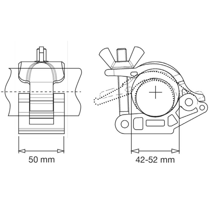 MANFROTTO MP EYE COUPLER new code: C4460-1 --> Klemmbereich: 42-52mm