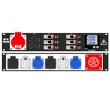 Ultralite Stromvert. STVPAM 16A, IN: CEE16 Anbaust./rücks. OUT: 1 CEE16, 1 Schuko vorne, 6 Schuko rücks., 6 LS C16