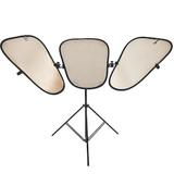 Lastolite Triflector Aufheller Set mit 3 Sunfire/Silber und Stativ