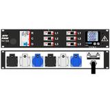 Ultralite Stromvert. STVPAM 16A, FI, IN: CEE16 Ka. 2m/rücks. OUT: 6 Schuko rücks., 6 LS C16, FI 0.03A