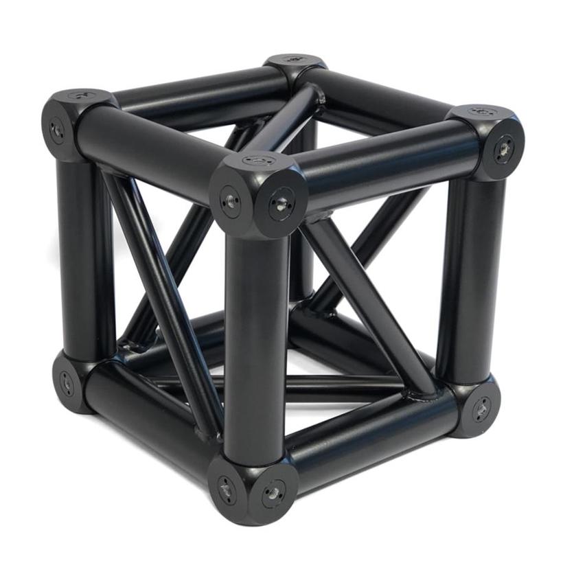 Litec QX30C8 neue Version mit Bracing schwarz RAL9005M 6 way box corner, mit M12-Gewinde