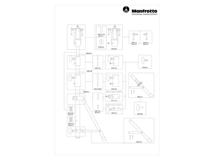 MANFROTTO BLACK TOP COLUMN W/SPRING Manfrotto-Lighting / Avenger / Ersatzteil