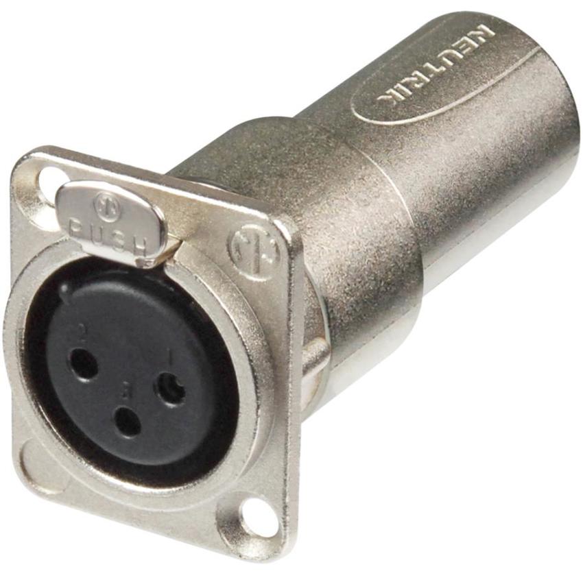 Neutrik 3pol-XLR Durchgangsadapter, D-Flansch, female-male Serie: Adapter XLR-3-CH-BU/XLR-3-CH-ST