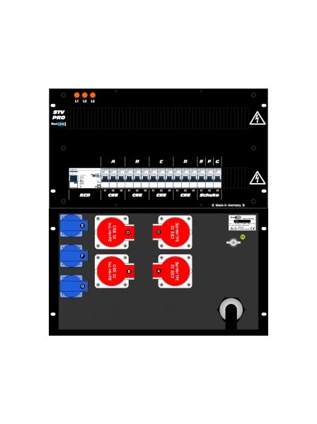 19 Zoll - 6HE Stromverteiler 63A