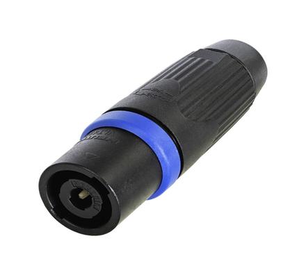 NACHVOLGER von: NLT4 MXBAG, Speakon 4 Pol Kabelstecker, IP54 schwarz-verchromtes Metall-Gehäuse, Spannzangenentlastung