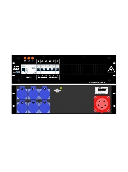 19 Zoll - 3HE Stromverteiler 32A