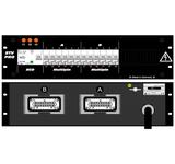 Ultralite Stromvert. STV32, 19" Gehäuse 3HE, schwarz IN: CEE32,2m Kabel, OUT: 2x HB16, 1x RCD, 12x LSC16