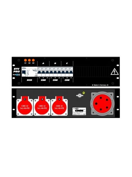 19 Zoll - 3HE Stromverteiler 63A