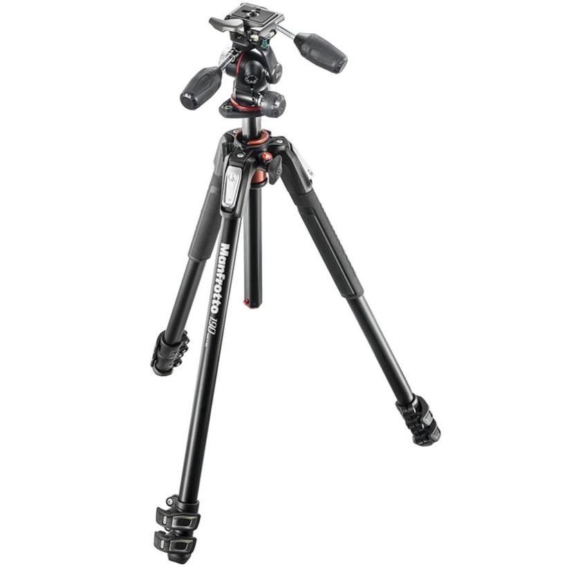 MANFROTTO 190 Alu Stativ QPL mit XPRO 3-Wege-Neiger 3 Segmente