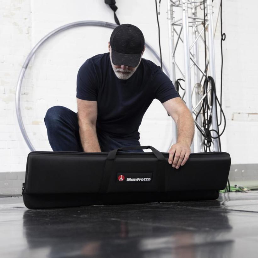 Manfrotto EzyFrame Vintage Ink, 2 x 2,3 m Hintergrund im Vintage-Stil, Farbe:Tinte, inkl. Rahmen  & Transporttasche