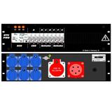 Ultralite Stromvert. STV 32A, FI, IN: CEE32 Anbaust./rücks. OUT: 1 CEE16, 6 Schuko rücks., 9 LS C16