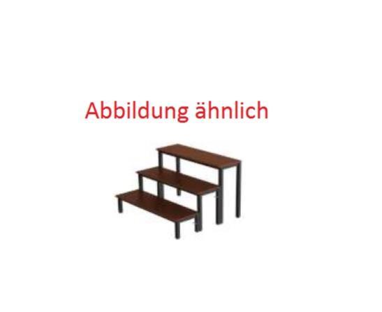 Ultralite Maxistage Treppe, verzinkt, Siebdruckpl. schwarz 3-stufig, für Bühnenhöhe 80 cm, für Bühnenbreite 100 cm