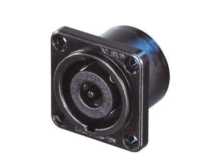 Speakon 8pol Einbaust., schwarz-verchromtes G-Form Metall- Nicht mehr Lieferbar Neu NL8MPRXXBAG