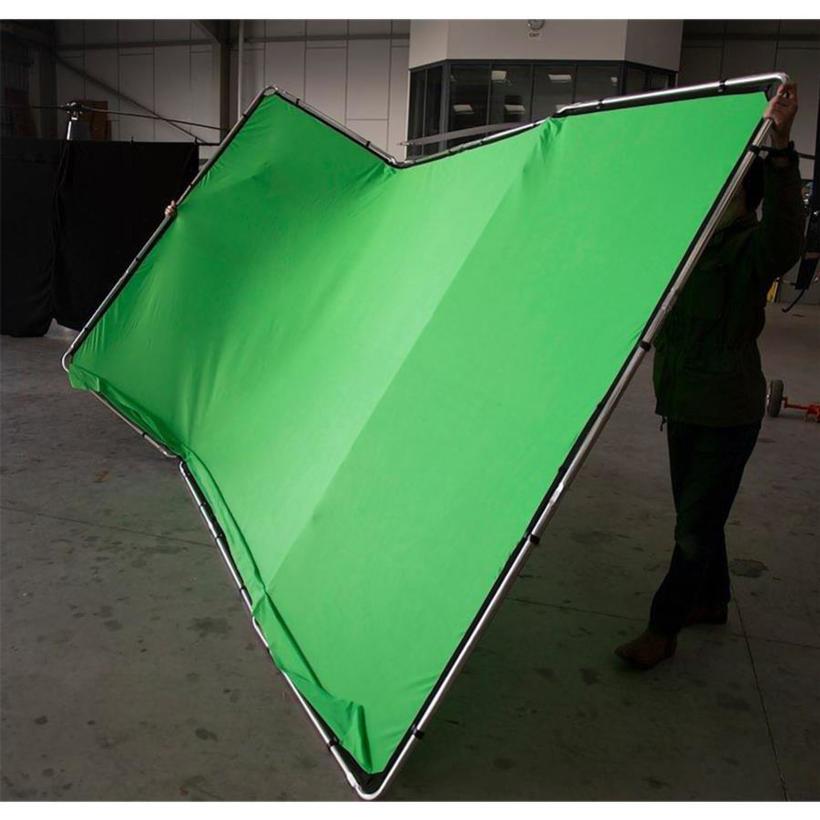 Manfrotto Panorama Hintergrund 4m (Chromakey Grün) 4m x 2.3m (Kit mit Stoff und Rahmen)