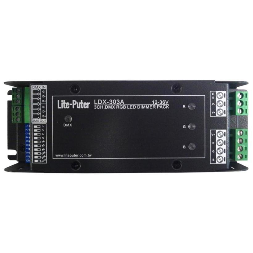 Liteputer LED-Dimmer LDX-303A, 3x3A input: DC 12-36V, output: 3A per ch, >20V 2A, >30V 1.5A