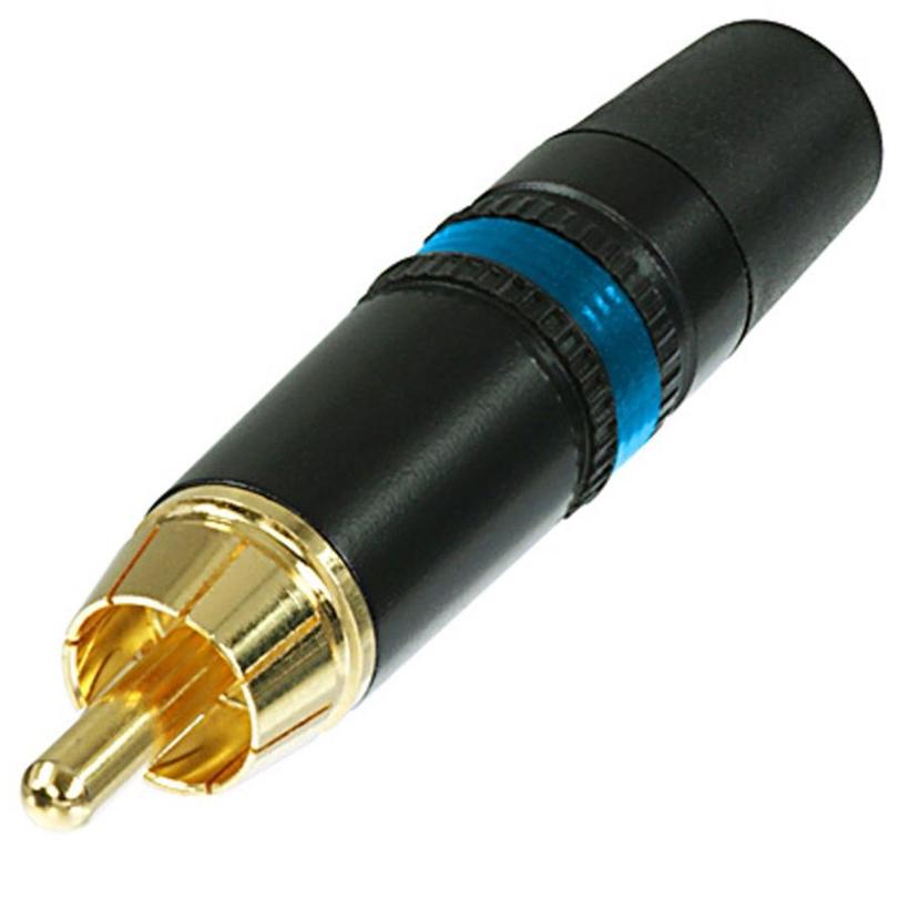 Neutrik Cinch-Stecker blau mit vergoldeten Kontakten für Kabel 3.0-6.1mm