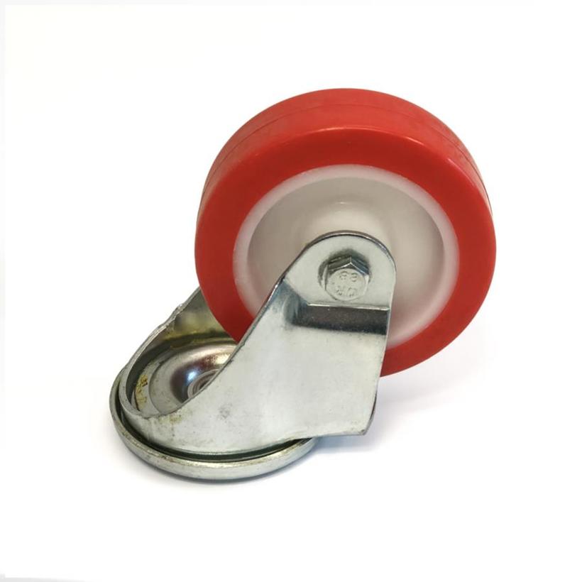 Fantek Ersatzteil / Sparepart, Code: RT-107/016, SETFBARU0 Rueda base, Rolle 100mm ungebremst, Farbe Rot/Weiss