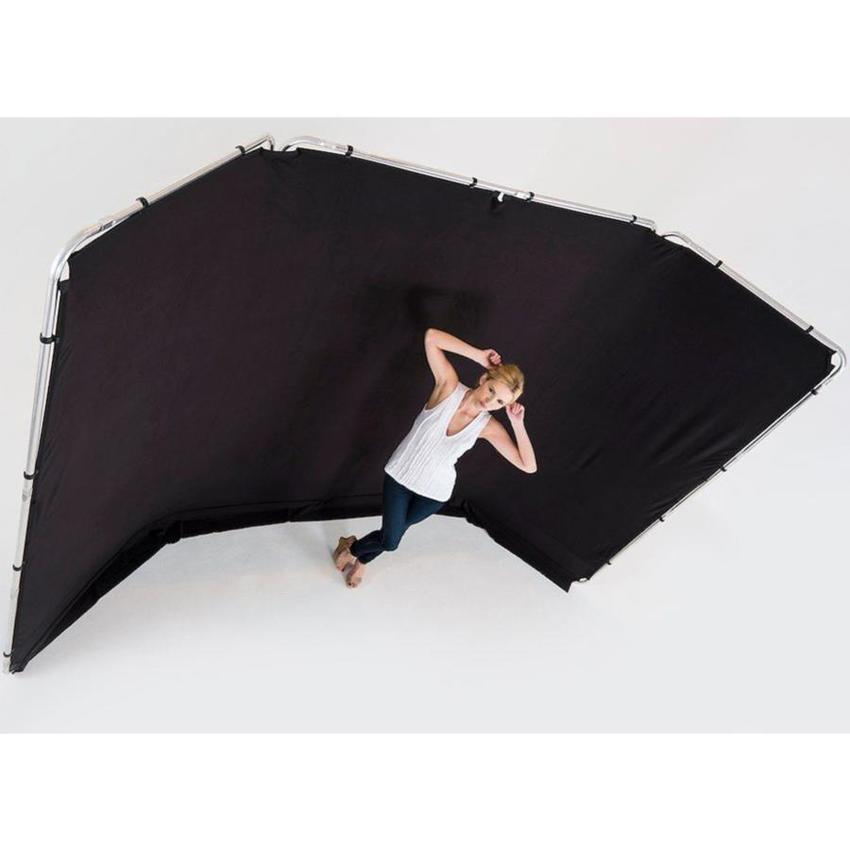 Manfrotto Panorama Hintergrund 4m (Schwarz) 4m x 2.3m (Kit mit Stoff und Rahmen)