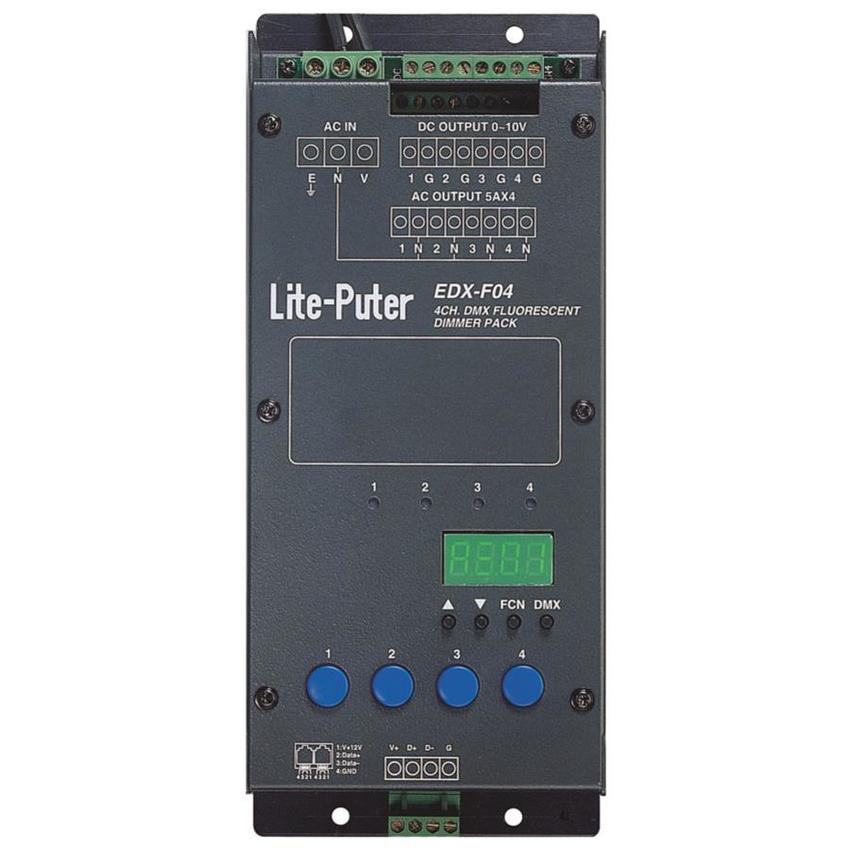 Liteputer EDX-F04 4-Kanal Fluoresecent Dimmer Pack 