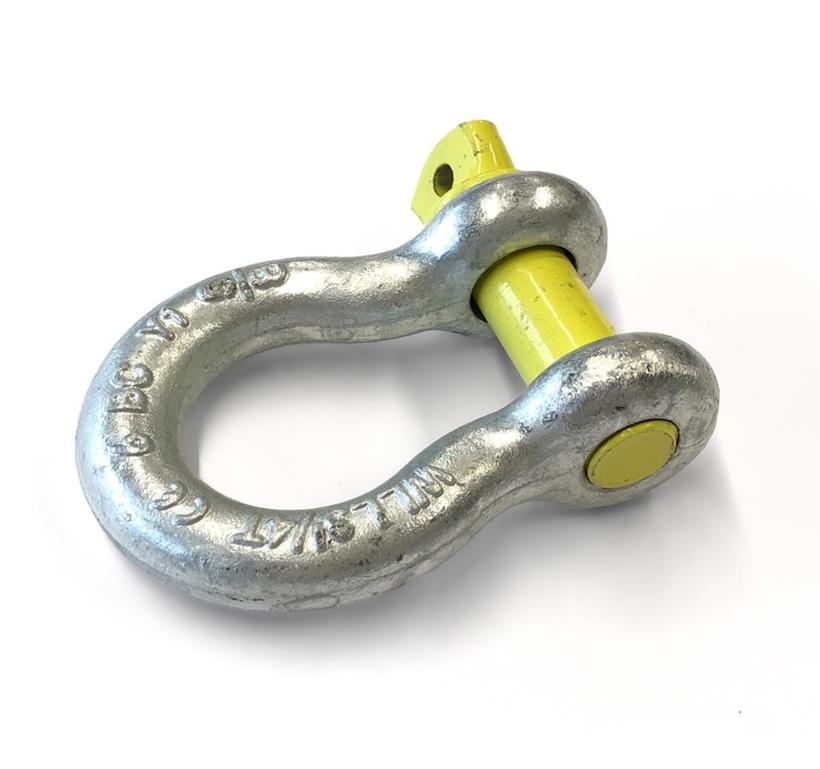 Schäkel Yellow/Blue Pin hochfest, geschweifte Form, f.verz. mit Augenbolzen (Schraubbolzen), 3.25 to Tragfähigkeit
