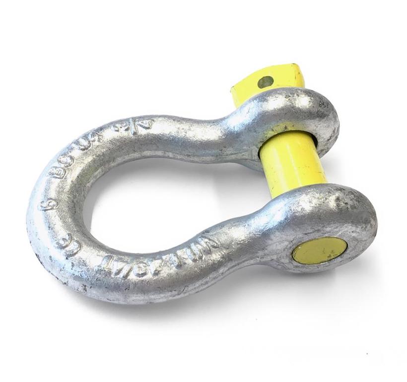 Schäkel Yellow/Blue Pin hochfest, geschweifte Form, f.verz. mit Augenbolzen (Schraubbolzen), 4.75 to Tragfähigkeit