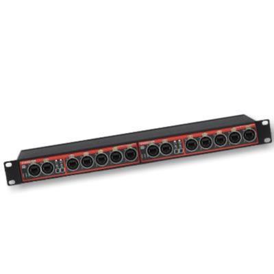 SwissonDMX & RDM-Splitter, Double-Rack, 10 Ausgänge, RJ45 2x RJ45 IN - 10x RJ45 OUT + 2x RJ45 thru *ohne Schuko*
