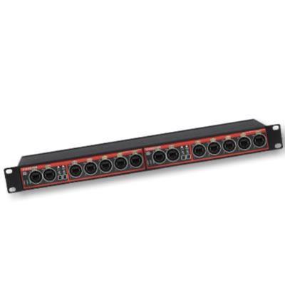 Swisson XSR-8R-8R, RDM & DMX-Splitter, 19 Zoll, 1HE 2 Linien mit: 1x RJ45 IN, 1x RJ45 LINK, 5x OUT RJ45