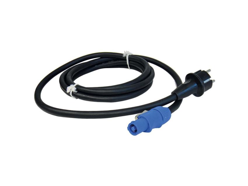 Schuko auf Powercon  3x2.5mm², 5m, konfektioniert H07RN-F mit angespr. Kunststoff-Stecker+ Neutrik Blau