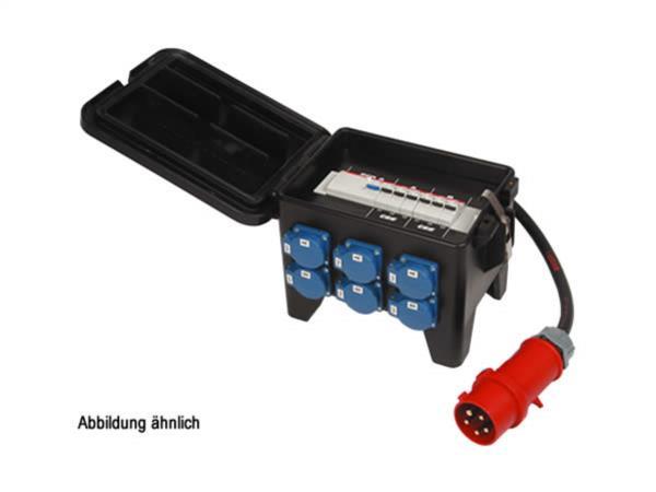 Ultralite Stromverteiler STG-P 16A, Outdoor, IP44, IN: CEE16, Kabel 2m/seitlich, OUT: 6 Schuko