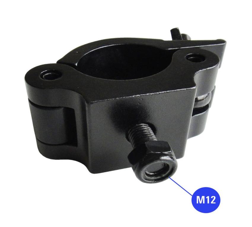 Ultralite Coupler, Half Coupler Montageschelle, M12 schwarz 48-51mm, m.TÜV, belast. bis 500kg, Code: KCP-831B-M12