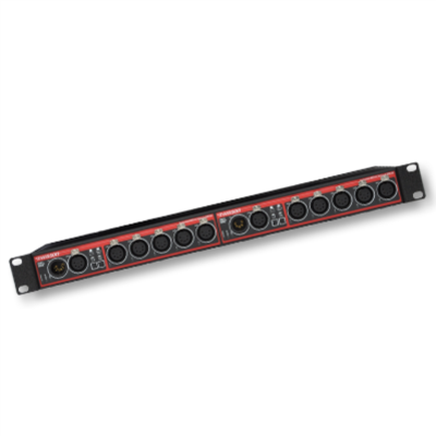 Swisson XSR-5R-5R, RDM & DMX-Splitter, 19 Zoll, 1HE 2x XLR5 IN, 2x XLR5 LINK, 10x XLR5 OUT *ohne Schuko*