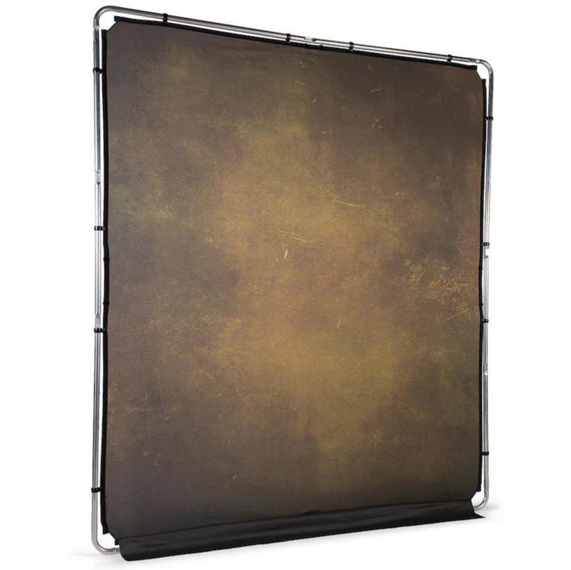 Manfrotto EzyFrame Vintage Olive, 2 x 2,3 m, Hintergrund im Vintage-Stil, Farbe: Olivgrün, inkl. Rahmen und Tasche