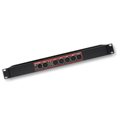 Swisson XSR-5R (Rack), RDM-DMX-Splitter *ohne Schuko* 1x 5pol IN - 5x 5pol OUT + 1x 5pol thru