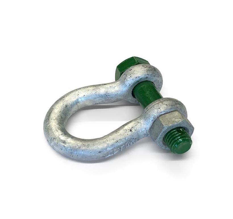 Schäkel Green Pin® hochfest, geschweifte Form, feuerverzinkt durchgehender Bolzen, Mutter, Splint, 1.00 to Tragfähigkeit