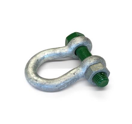 Schäkel Green Pin® hochfest, geschweifte Form, feuerverzinkt durchgehender Bolzen, Mutter, Splint, 1.00 to Tragfähigkeit
