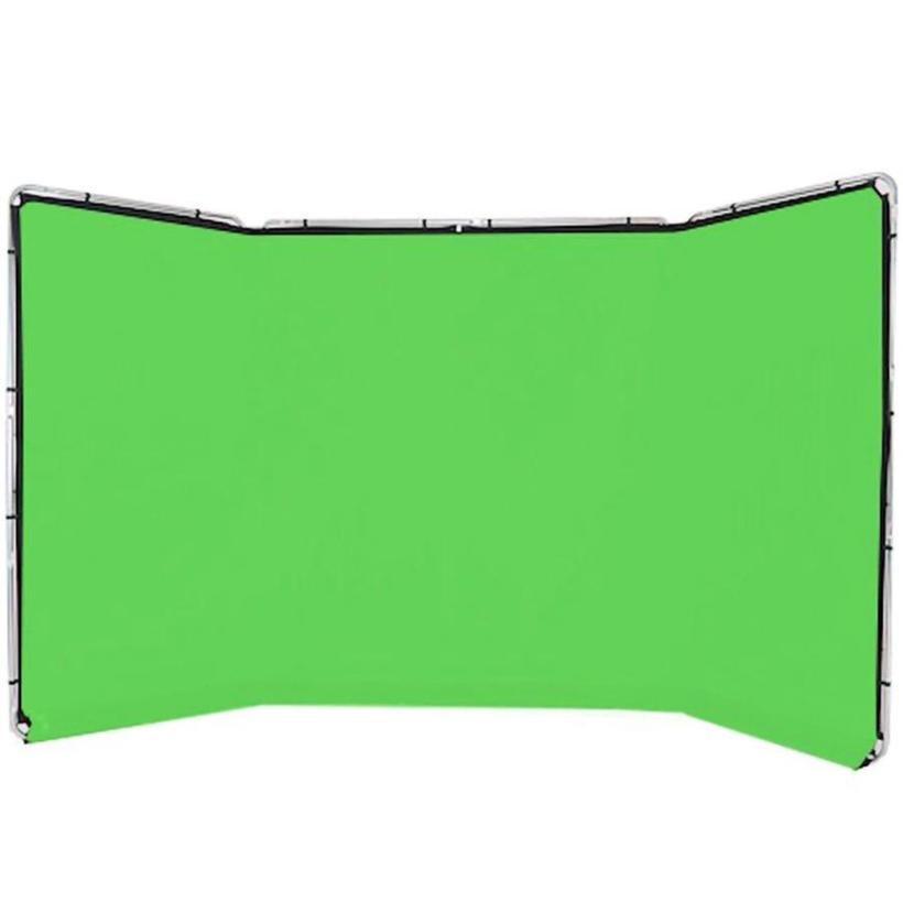 Manfrotto Panorama Hintergrund 4m (Chromakey Grün) 4m x 2.3m (Kit mit Stoff und Rahmen)