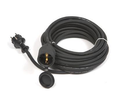 Schukokabel Standard, 3x1.5mm², 20m, konfekt., H07RN-F mit angespr. Kunststoff-Stecker/Kupplung IP44,Beschriftungstülle