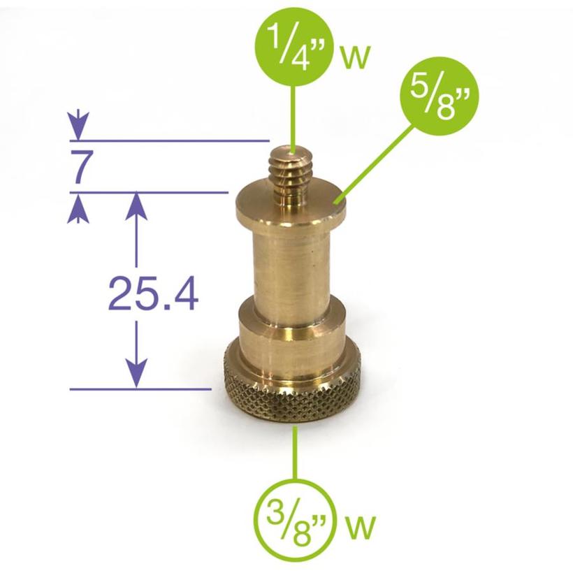 MANFROTTO ADAPTER STUD 5/8 WITH 3/8 THREAD TO 1/4  THREAD 5/8" Stift mit 3/8'' Innengewinde auf 1/4" Schraube