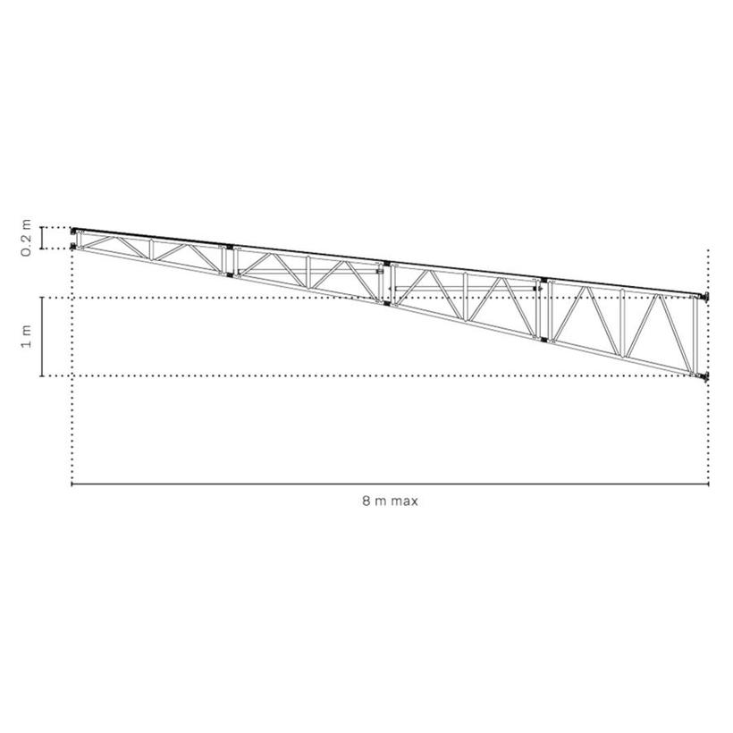 Litec FL10075200R HL trapezoidal flat truss HL truss, 100/75 cm. section, 2 meter long