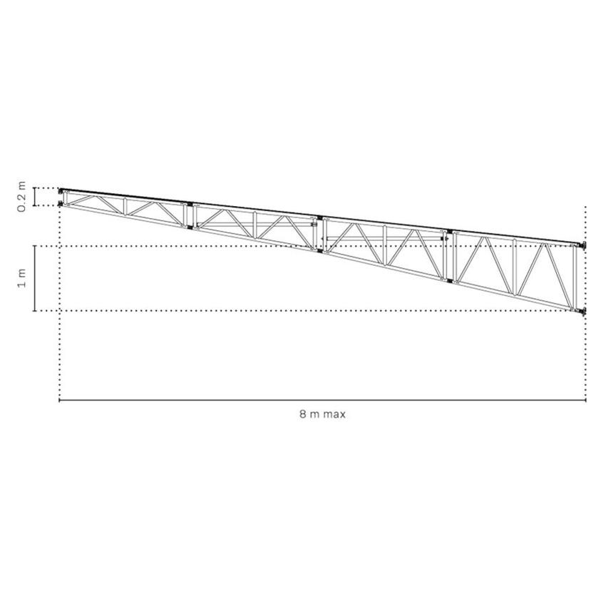 Litec FL10075200R HL trapezoidal flat truss HL truss, 100/75 cm. section, 2 meter long