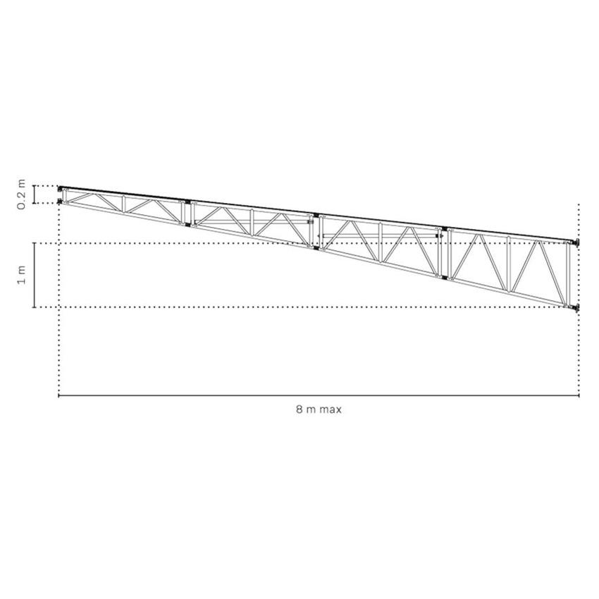 Litec FL10075200R HL trapezoidal flat truss HL truss, 100/75 cm. section, 2 meter long