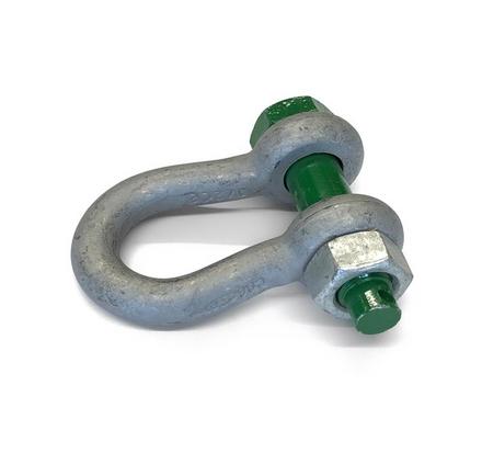 Schäkel Green Pin® hochfest, geschweifte Form, feuerverzinkt durchgehender Bolzen, Mutter, Splint, 2.00 to Tragfähigkeit