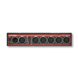Swisson XSR-3B (Box), RDM-DMX-Splitter 1x 3pol IN - 5x 3pol OUT + 1x 3pol thru, M10/12 plus Öse