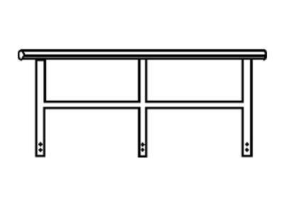 Ultralite Maxi-/Variostage Geländer, Indoor, 2m, Rundrohr- handlauf, Rechteckrohr 40x40x2mm, mit Befestigungsteile und