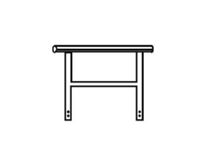 Ultralite Maxi-/Variostage Geländer, Indoor, 1m, Rundrohr- handlauf,Rechteckrohr 40x40x2mm,tiefschwarz pulverbeschichte