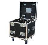 Case Packmaßcase 600x600x600, heavy duty, schwarz, 2x Trennbretter , inkl. Rollen (ca. 100mm Mehrhöhe)