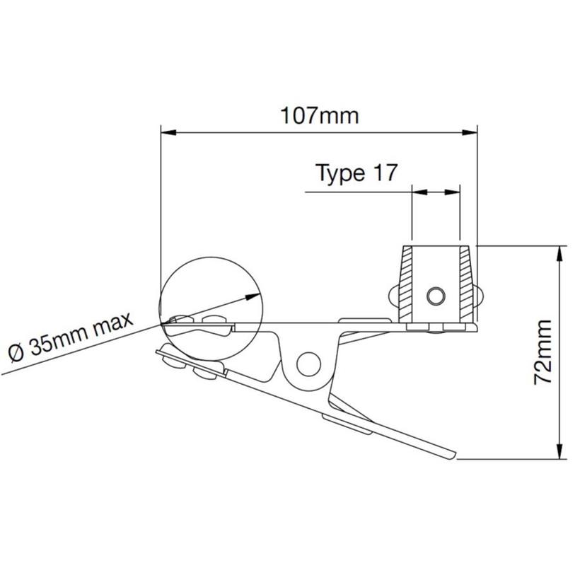 MANFROTTO MINI SPRING CLAMP --> bis Ø 35mm Klemmbereich