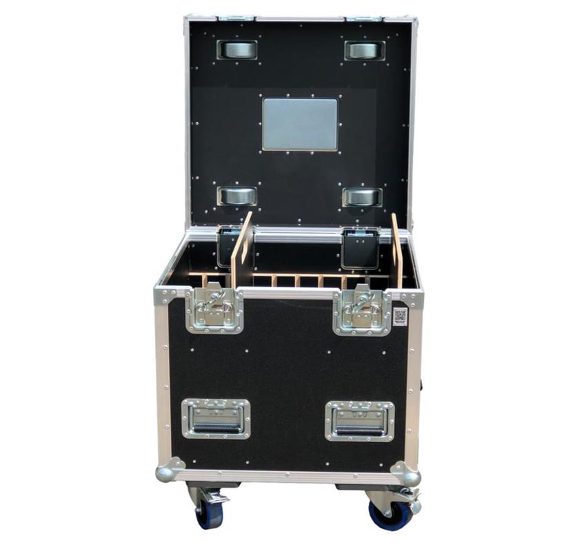 Case Packmaßcase 600x600x600, heavy duty, schwarz, 2x Trennbretter , inkl. Rollen (ca. 100mm Mehrhöhe)